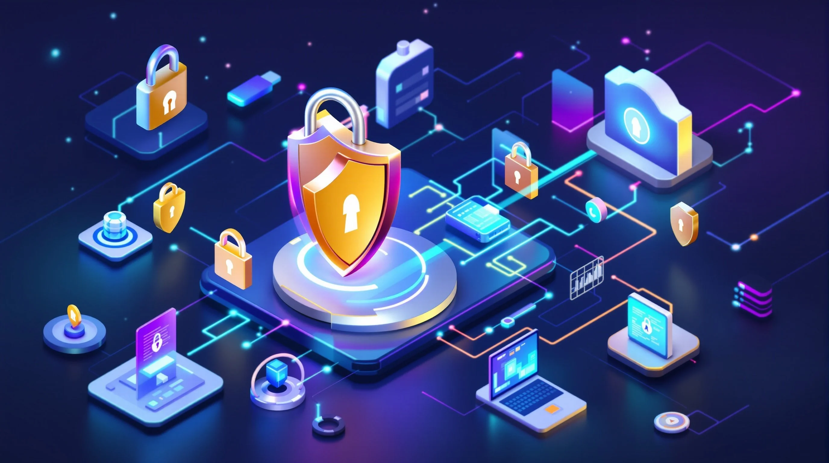 Secure data vault with SOC2, HIPAA, GDPR compliance badges